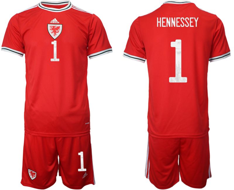 Men 2022 World Cup National Team Welsh home red #1 Soccer Jersey